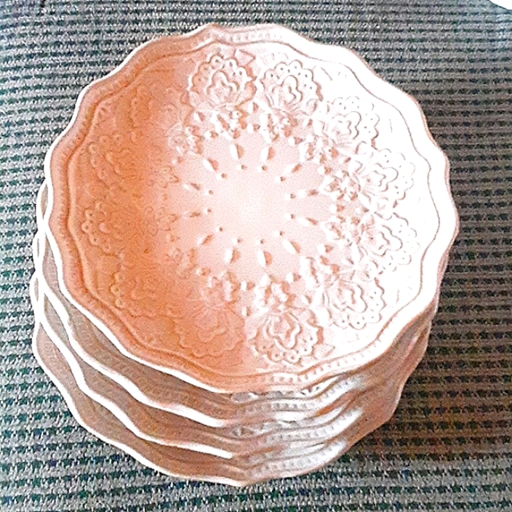 SOLD:  The Pioneer Woman White Lace Saucer Set (4)